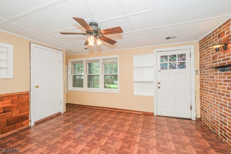 Empty room, Interior, Stone Walls, Wood Texture Flooring
