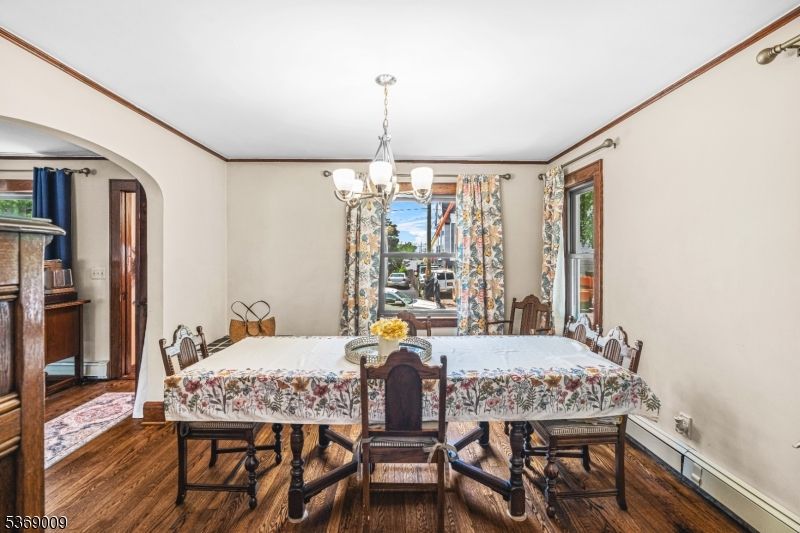 Chandelier, Dining room, Interior, Wood Texture Flooring