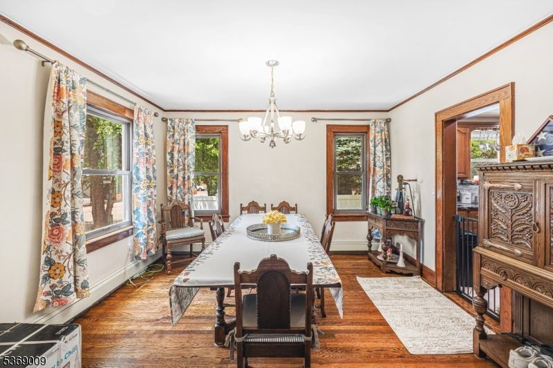 Chandelier, Dining room, Interior, Wood Texture Flooring
