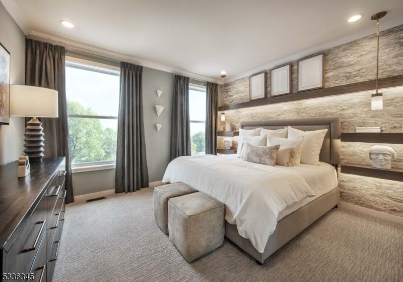 Bedroom, Interior, Pendant Lights, Recessed Lighting