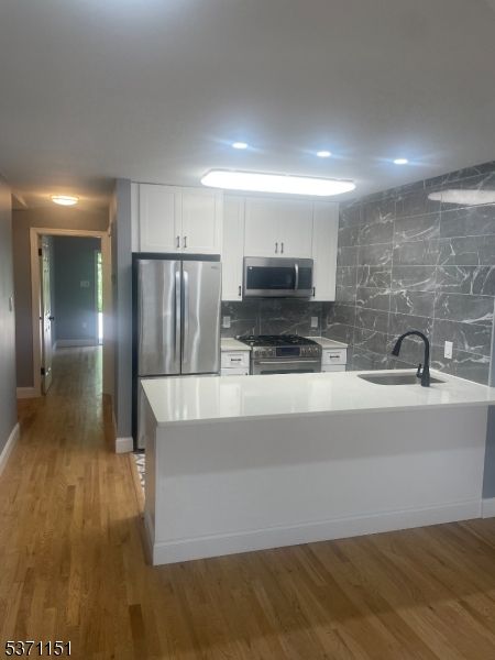 Interior, Kitchen, Marble Walls, Wood Texture Flooring