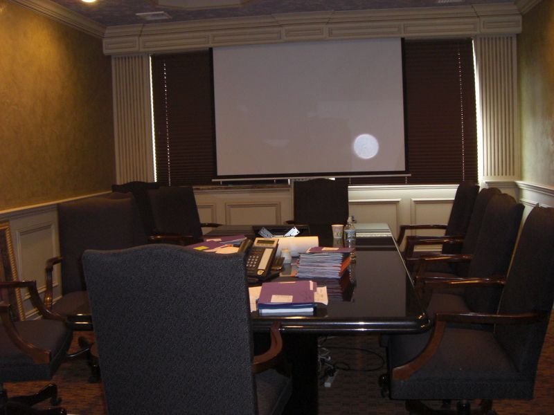 Interior, Projection Screen, Recessed Lighting, Wood Texture Flooring