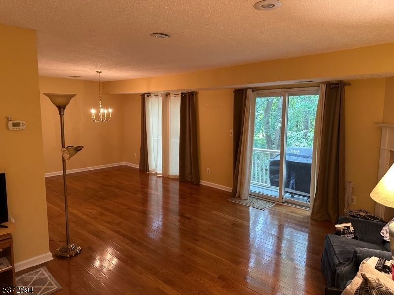 Chandelier, Empty room, Interior, Wood Texture Flooring