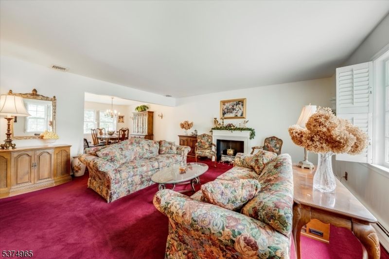 Chandelier, Dining room, Fireplace, Interior, Living room