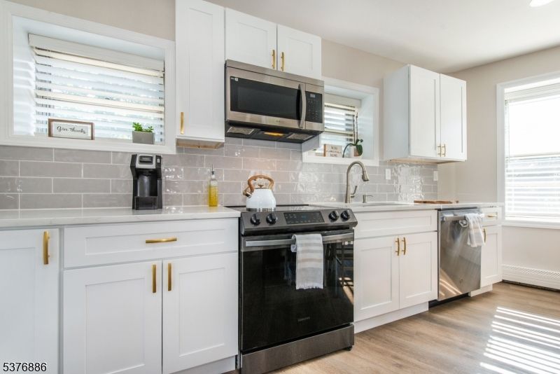 Interior, Kitchen, Stainless Steel Appliances, Wood Texture Flooring