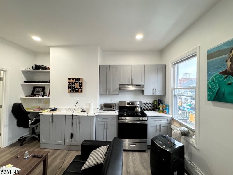 Home Office, Interior, Kitchen, Recessed Lighting, Wood Texture Flooring