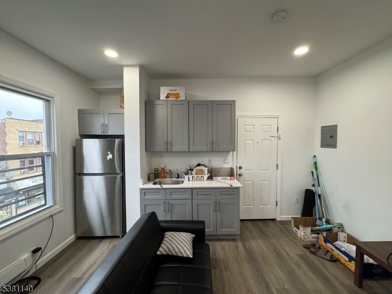 Interior, Kitchen, Recessed Lighting, Wood Texture Flooring