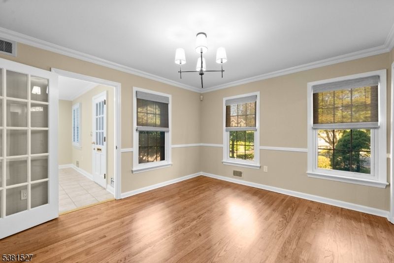 Chandelier, Empty room, Interior, Wood Texture Flooring