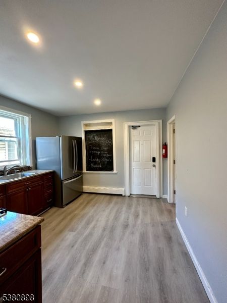 Interior, Kitchen, Recessed Lighting, Wood Texture Flooring