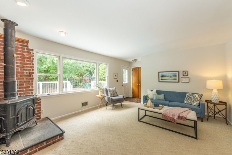 Fireplace, Interior, Living room, Recessed Lighting, Stone Walls