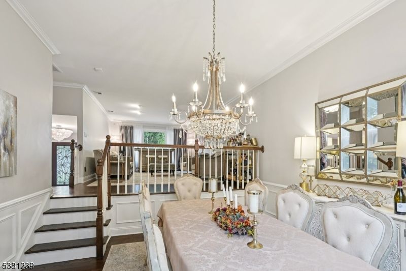 Chandelier, Dining room, Interior, Wood Texture Flooring