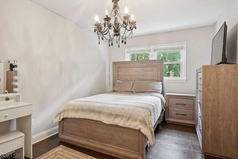 Bedroom, Chandelier, Interior, Wood Texture Flooring