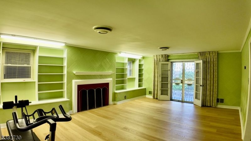 Empty room, Fireplace, Interior, Wood Texture Flooring