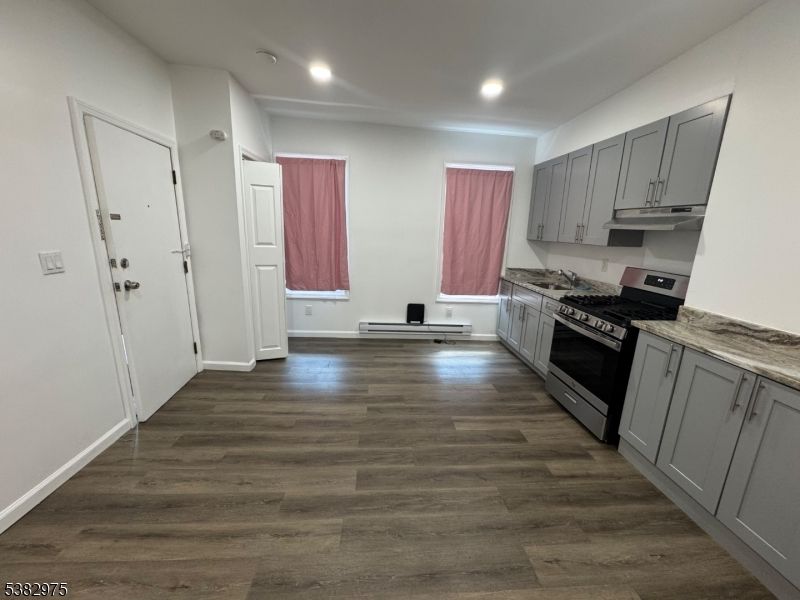 Interior, Kitchen, Recessed Lighting, Wood Texture Flooring