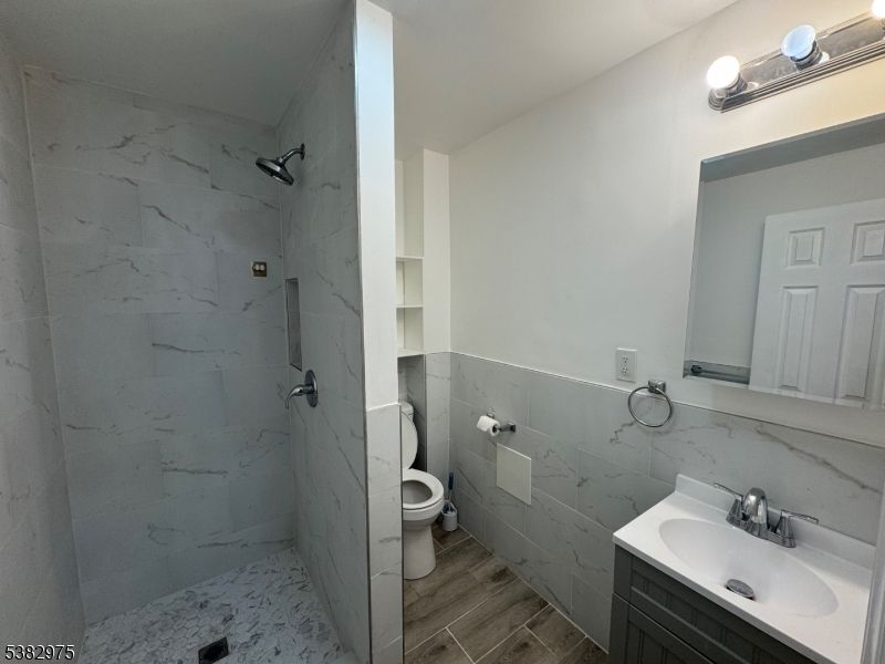 Bathroom, Interior, Marble Walls, Wood Texture Flooring