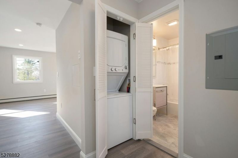Interior, Recessed Lighting, Utility Closets, Washer, Wood Texture Flooring