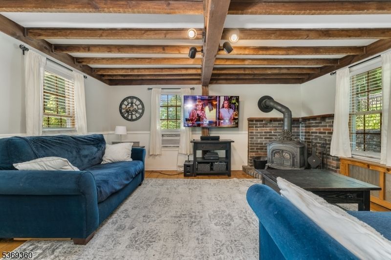 Fireplace, Interior, Living room, Stone Walls, Wooden Beams