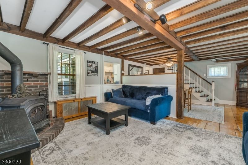 Fireplace, Interior, Wooden Beams