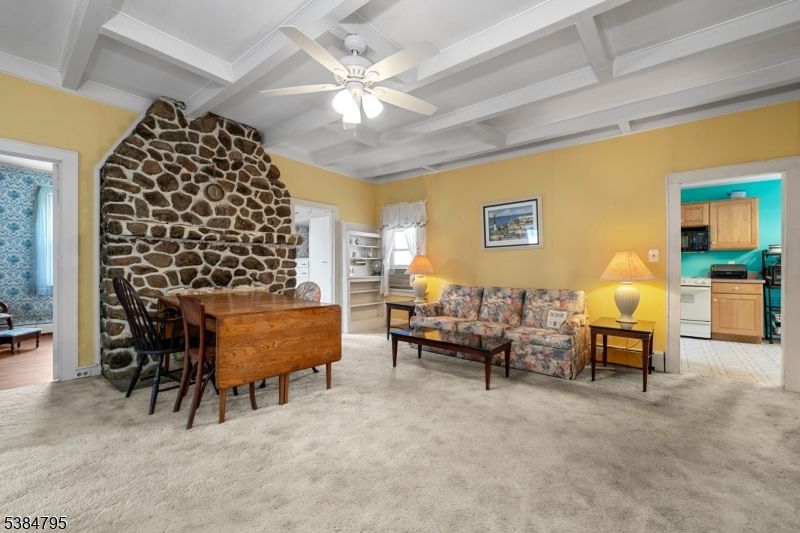 Dining room, Interior, Kitchen, Living room, Stone Walls