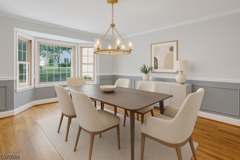 Chandelier, Dining room, Interior, Pendant Lights, Wood Texture Flooring