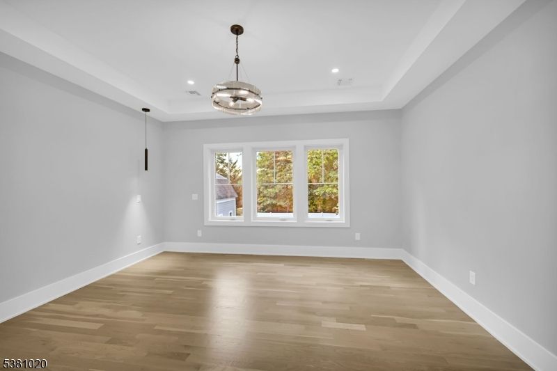 Empty room, Interior, Pendant Lights, Recessed Lighting, Wood Texture Flooring