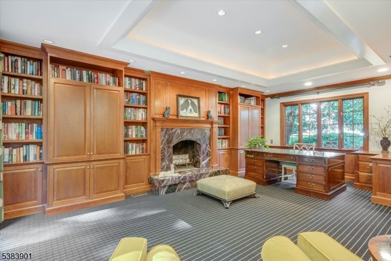 Fireplace, Home Office, Interior, Recessed Lighting