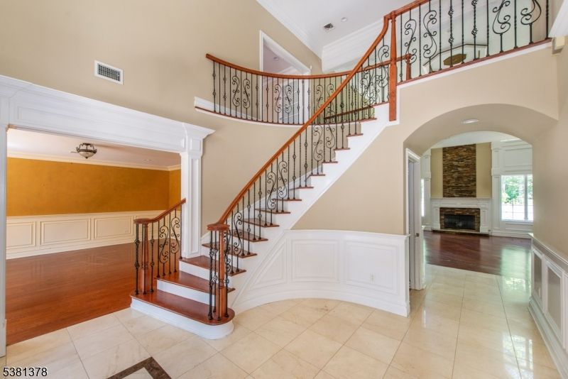 Fireplace, Interior, Recessed Lighting, Wood Texture Flooring
