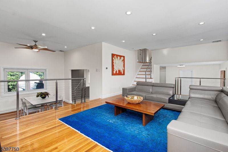 Dining room, Interior, Living room, Recessed Lighting, Wood Texture Flooring