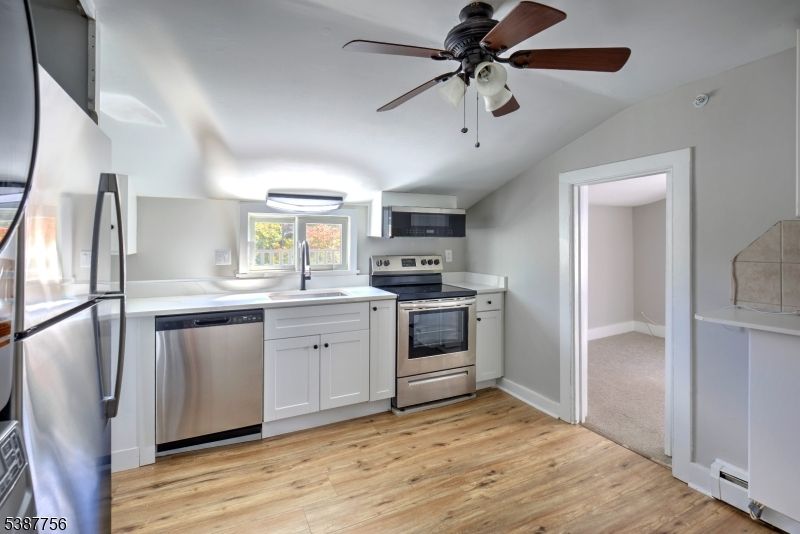 Interior, Kitchen, Stainless Steel Appliances, Wood Texture Flooring