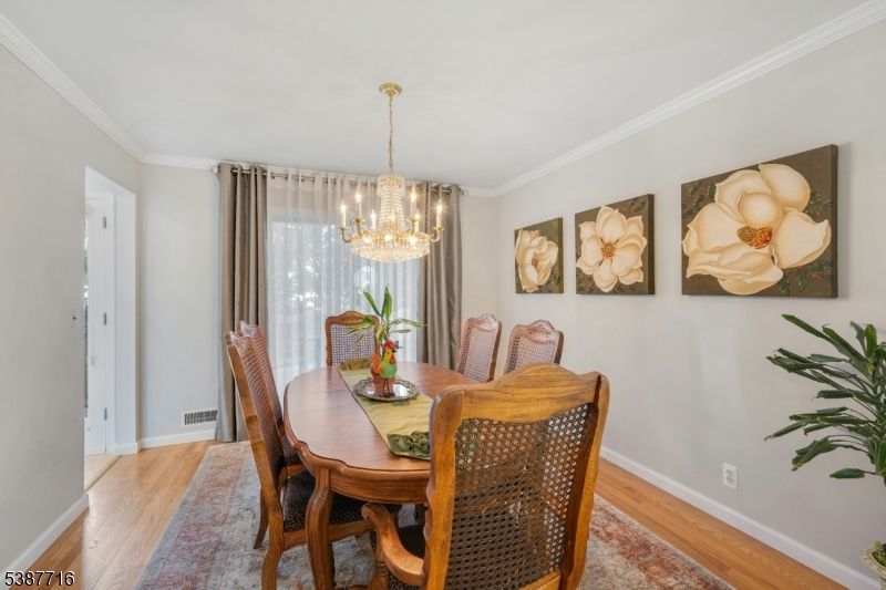 Chandelier, Dining room, Interior, Wood Texture Flooring