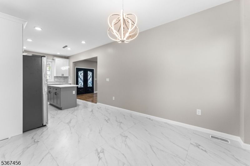 Interior, Kitchen, Marble, Pendant Lights, Recessed Lighting