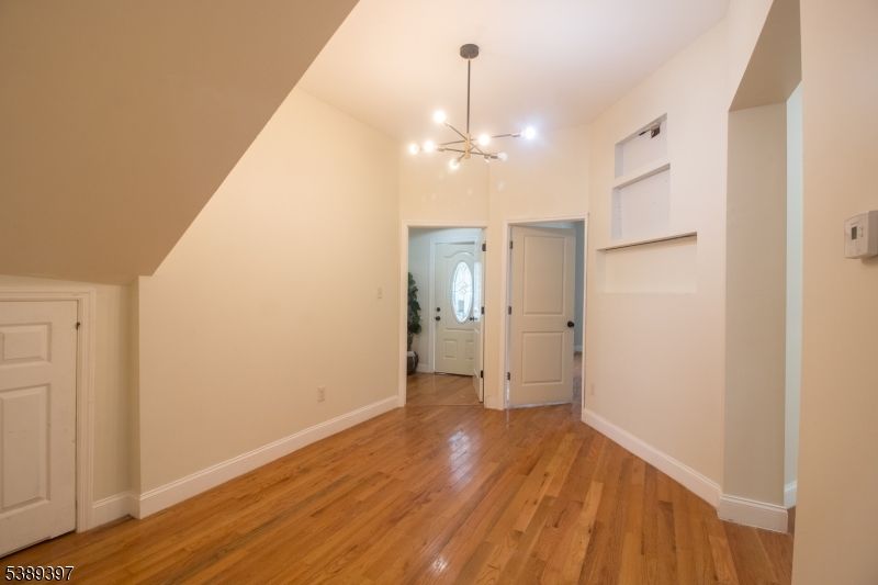 Empty room, Interior, Pendant Lights, Wood Texture Flooring