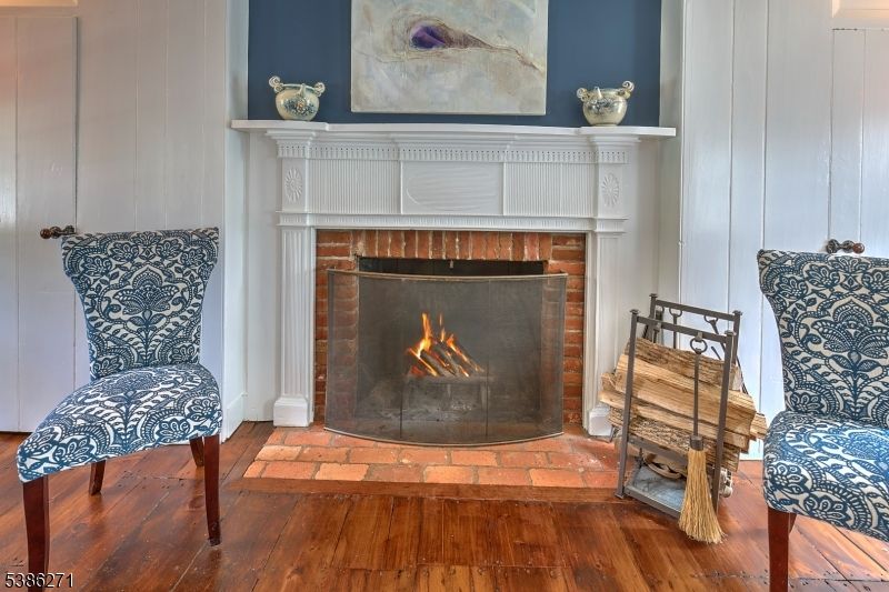 Fireplace, Interior, Wood Texture Flooring