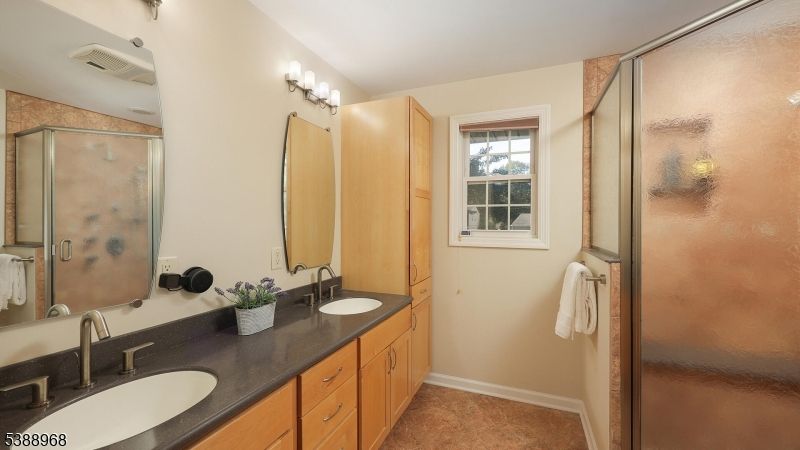 Bathroom, Dual Sink Vanities, Glass Shower, Interior