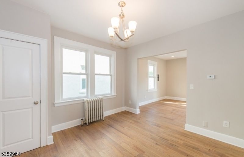 Chandelier, Empty room, Interior, Recessed Lighting, Wood Texture Flooring