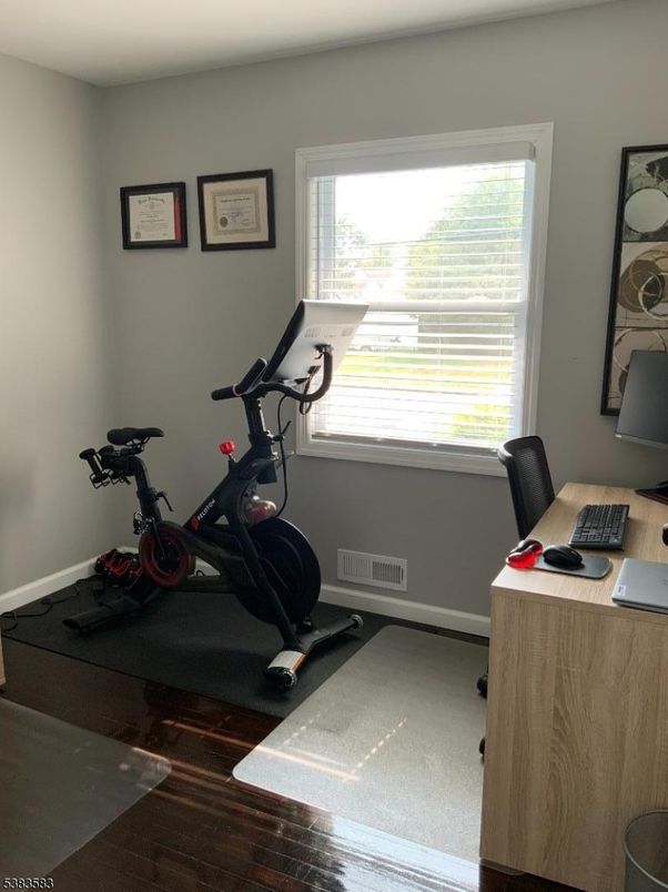 Fitness Equipment, Home Office, Interior, Wood Texture Flooring