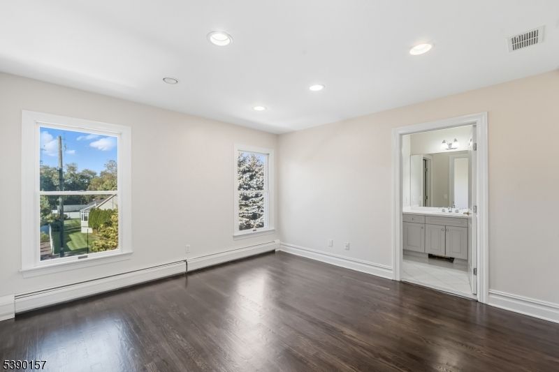 Bathroom, Empty room, Interior, Recessed Lighting, Wood Texture Flooring