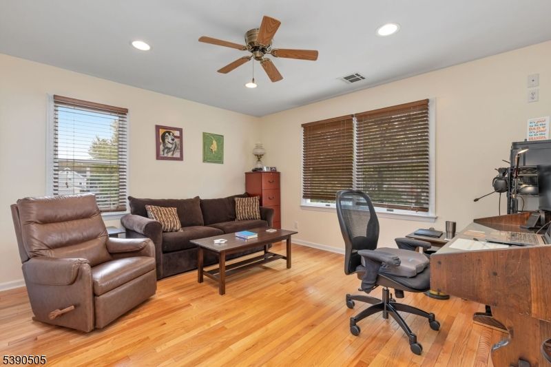 Home Office, Interior, Living room, Recessed Lighting, Wood Texture Flooring