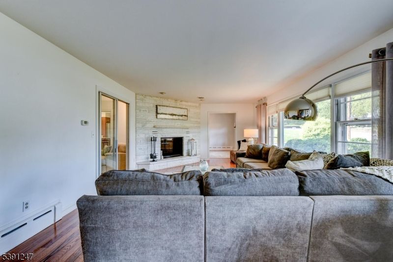 Fireplace, Interior, Living room, Stone Walls, Wood Texture Flooring