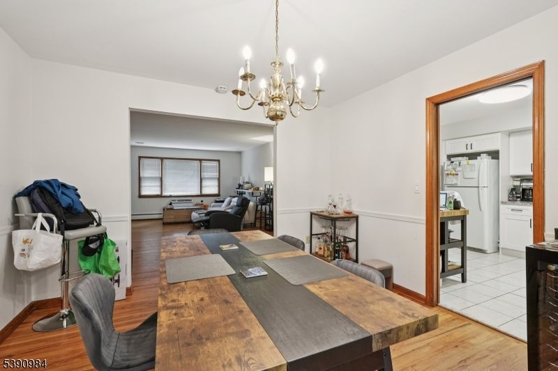 Chandelier, Dining room, Interior, Kitchen, Living room, Wood Texture Flooring