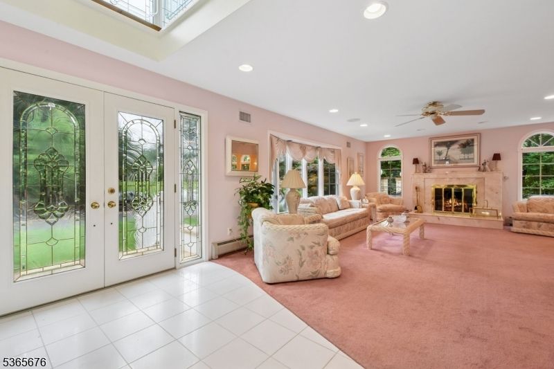 Fireplace, Interior, Living room, Recessed Lighting