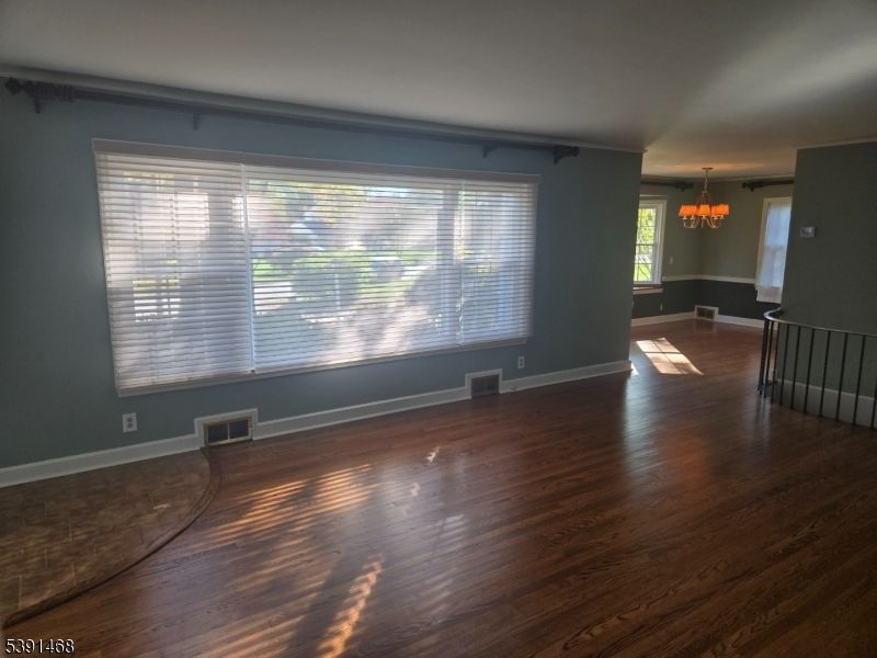 Chandelier, Empty room, Interior, Wood Texture Flooring