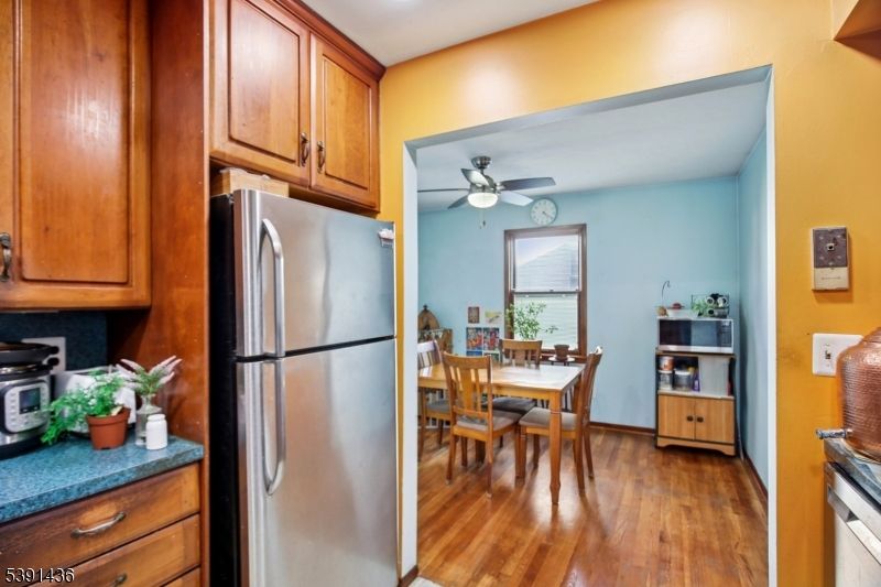 Dining room, Interior, Kitchen, Recessed Lighting, Wood Texture Flooring