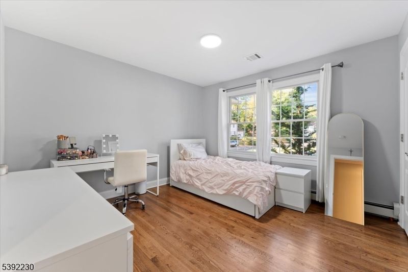 Bedroom, Home Office, Interior, Recessed Lighting, Wood Texture Flooring