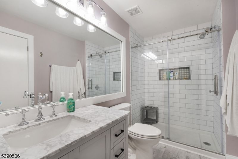 Bathroom, Glass Shower, Interior, Marble