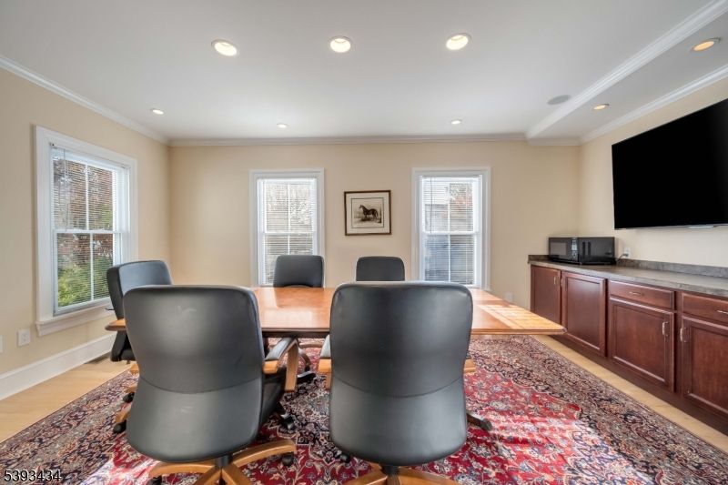 Home Office, Interior, Recessed Lighting, Wood Texture Flooring