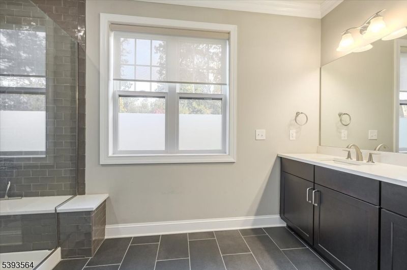 Bathroom, Dual Sink Vanities, Glass Shower, Interior