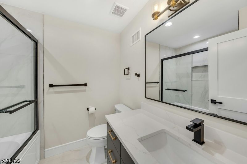 Bathroom, Glass Shower, Interior, Marble Walls, Recessed Lighting