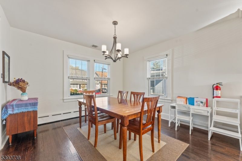 Chandelier, Dining room, Interior, Wood Texture Flooring