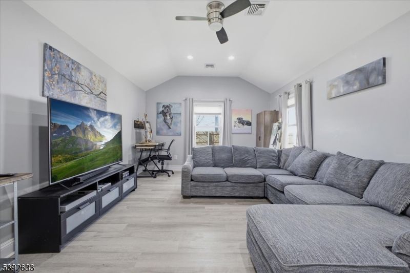 Home Office, Interior, Living room, Recessed Lighting, Wood Texture Flooring